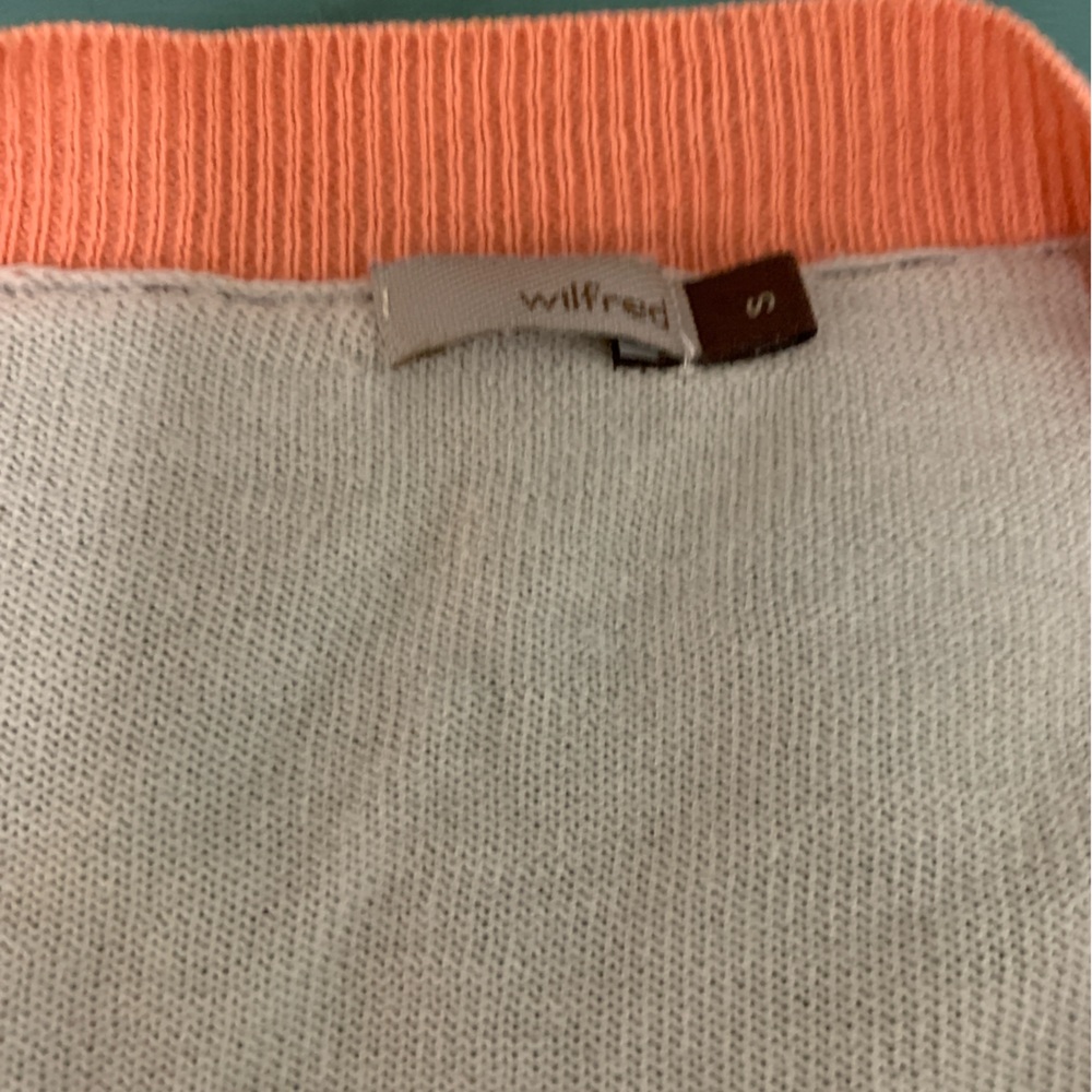 🍀5 for $25🍀 Wilfred Orange and Beige V-Neck Cardigan - Picture 5 of 8